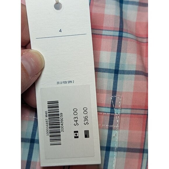 Janie And Jack Boys Size 4 Light Colored Button Down Plaid Shirt Long Sleeve - Picture 9 of 13